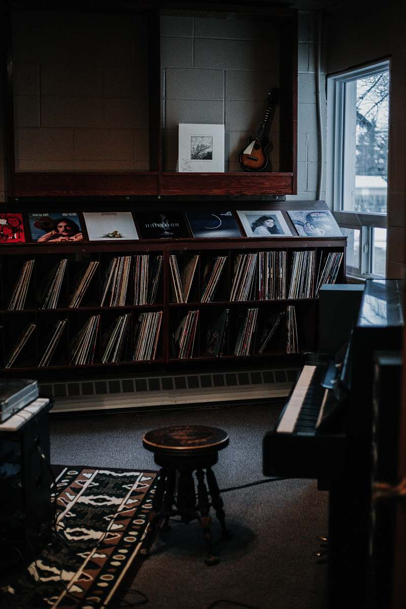 music brown wooden shelf piano